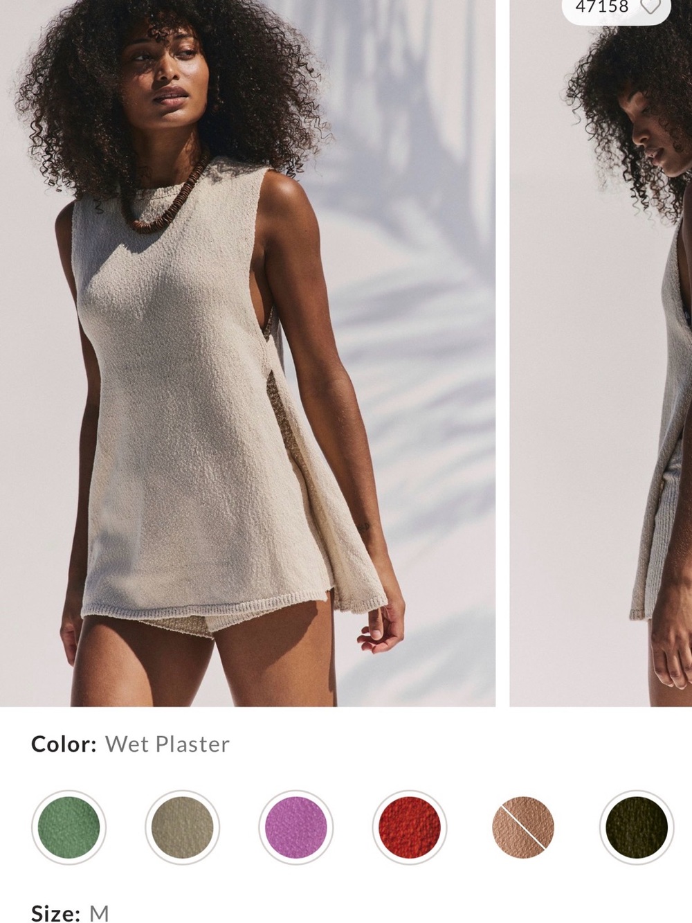 Free People Sleeveless Beach Tunic in Wet Plaster